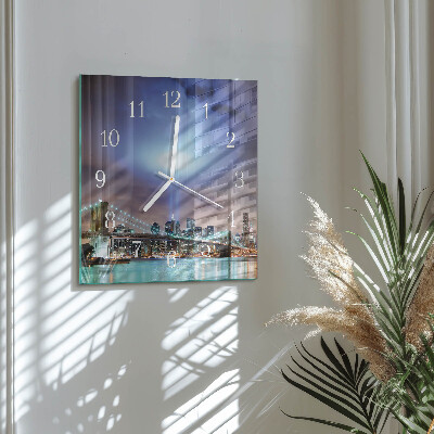 Glass clock square Night horizon