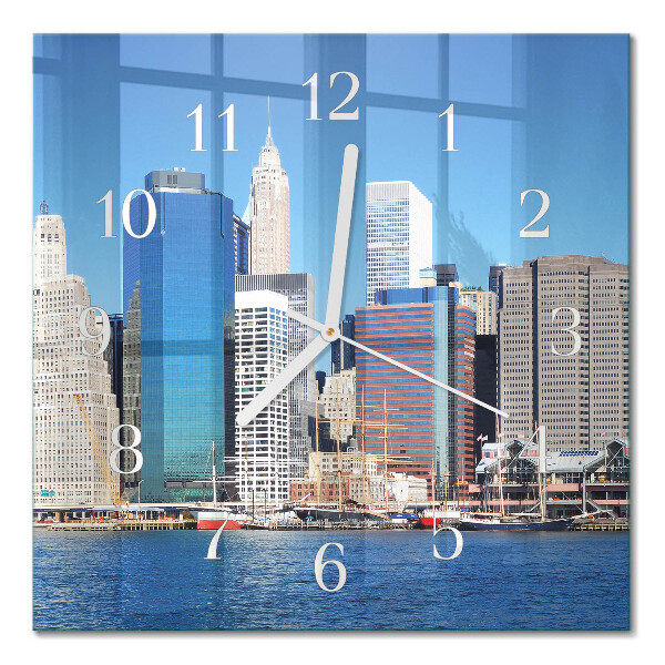 Glass wall clock square Horizon