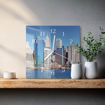 Glass wall clock square Horizon