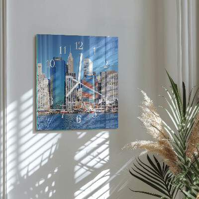 Glass wall clock square Horizon