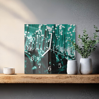 Square wall clock Fiber optic