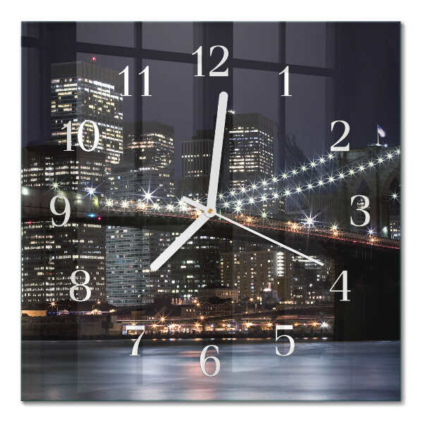 Glass wall clock square Horizon