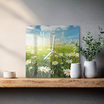 Square kitchen clock Daisies