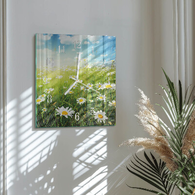 Square kitchen clock Daisies