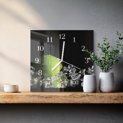 Square kitchen clock Calcium carbonate