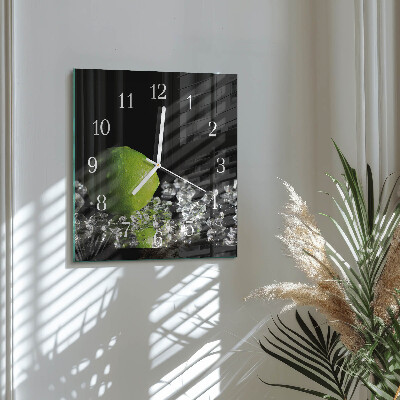 Square kitchen clock Calcium carbonate