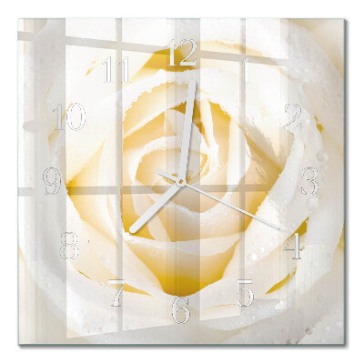 Square wall clock Rose