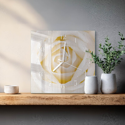 Square wall clock Rose