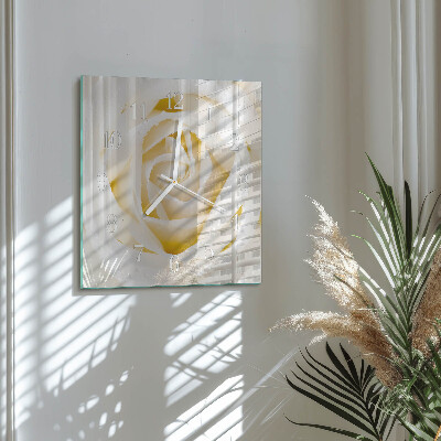 Square wall clock Rose