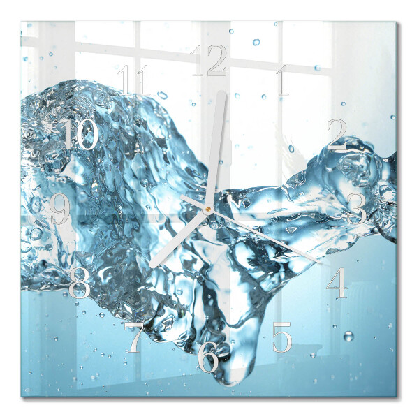Glass clock square Water