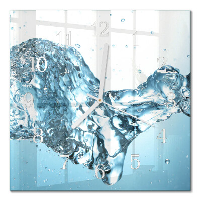 Glass clock square Water