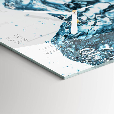 Glass clock square Water