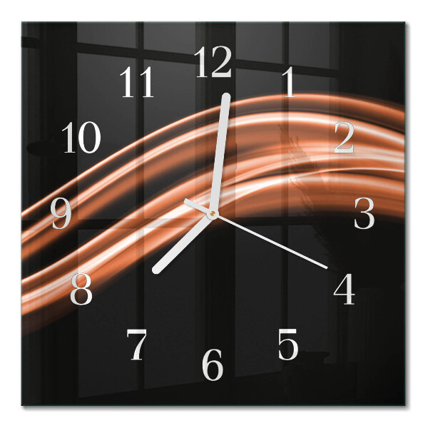 Glass wall clock square Abstract lines