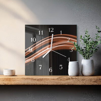 Glass wall clock square Abstract lines