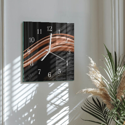 Glass wall clock square Abstract lines