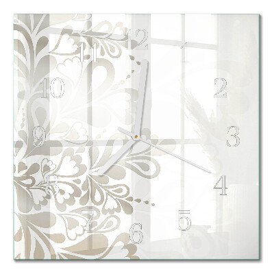 Glass clock square Floristic art