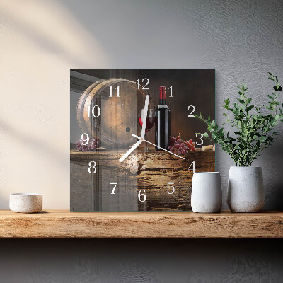 Square wall clock Grapes for wine