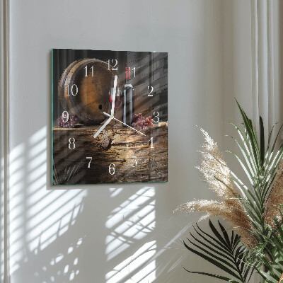 Square wall clock Grapes for wine