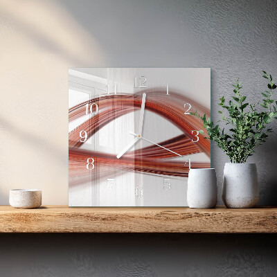 Glass wall clock square Abstract lines