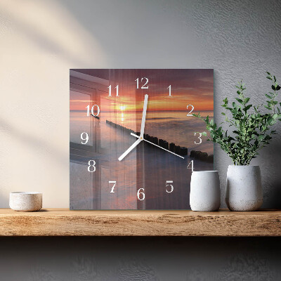 Square kitchen clock Sun of the sea