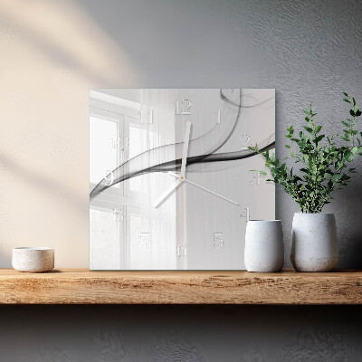 Square kitchen clock Abstract smoke