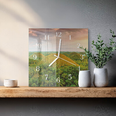 Glass clock square Landscape