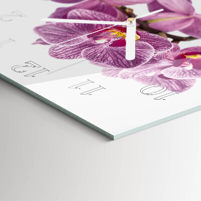 Square wall clock Orchids