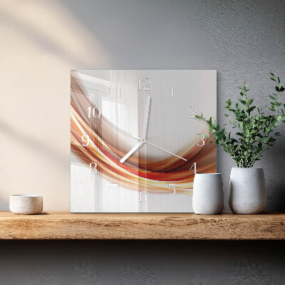 Square kitchen clock Abstract lines
