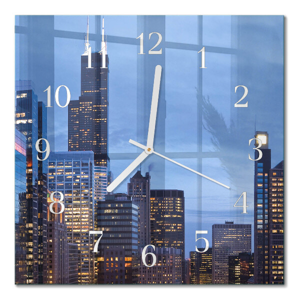 Glass clock square Horizon