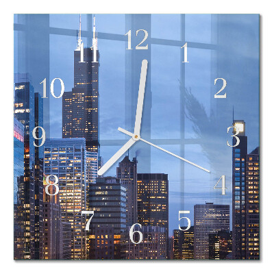 Glass clock square Horizon