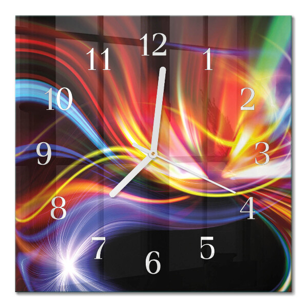 Glass wall clock square Abstract art