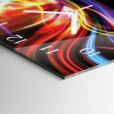 Glass wall clock square Abstract art