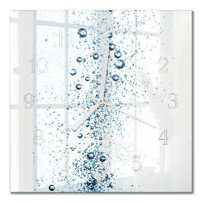 Glass clock square Water
