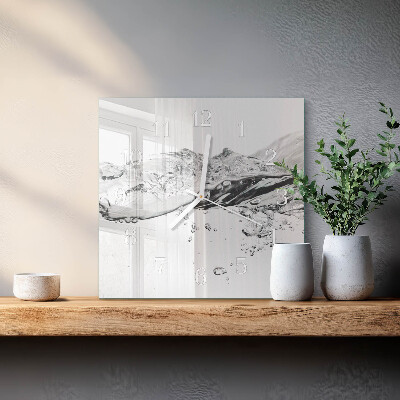 Square wall clock Water