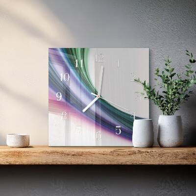 Glass wall clock square Abstract lines