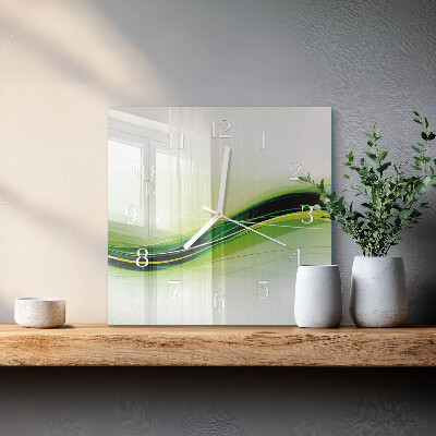 Glass clock square Abstract lines