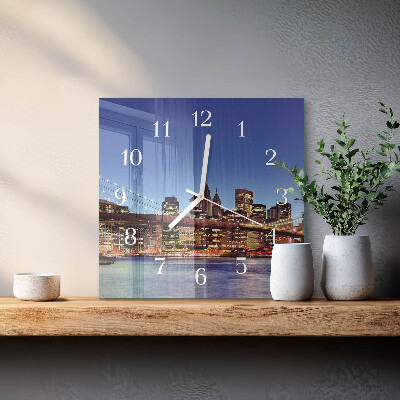 Square wall clock Horizontal bridge