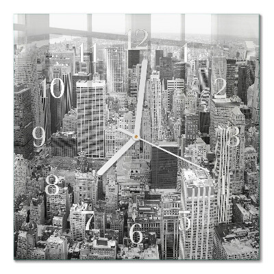 Glass wall clock square Horizon