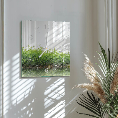 Square wall clock Grass