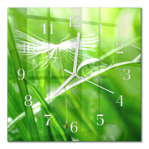 Square kitchen clock Grass