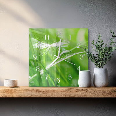 Square kitchen clock Grass