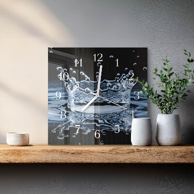 Square wall clock Water