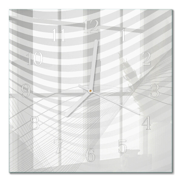 Glass wall clock square Abstract lines