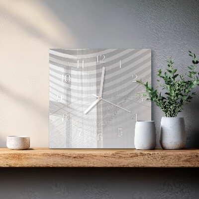 Glass wall clock square Abstract lines