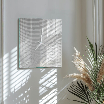 Glass wall clock square Abstract lines