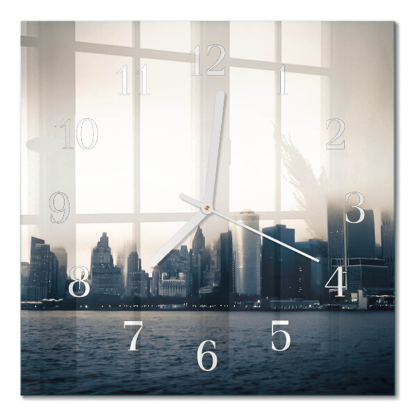 Glass clock square Horizon