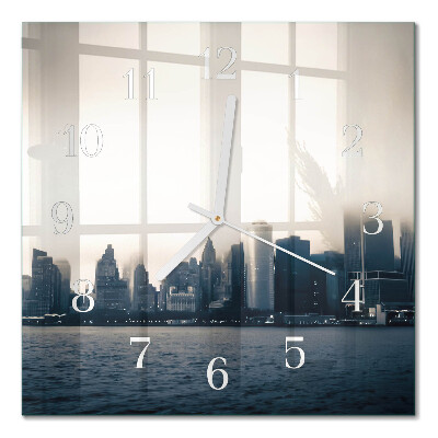 Glass clock square Horizon