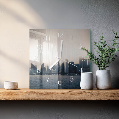 Glass clock square Horizon
