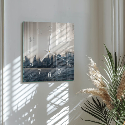 Glass clock square Horizon