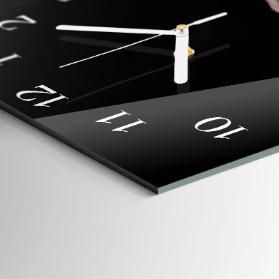 Glass wall clock square Woman
